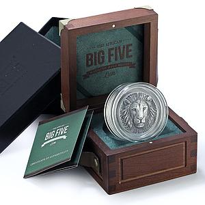 Ivory Coast 5000 francs Lion Km-142 African Wildlife Fauna 5 oz silver coin 2016