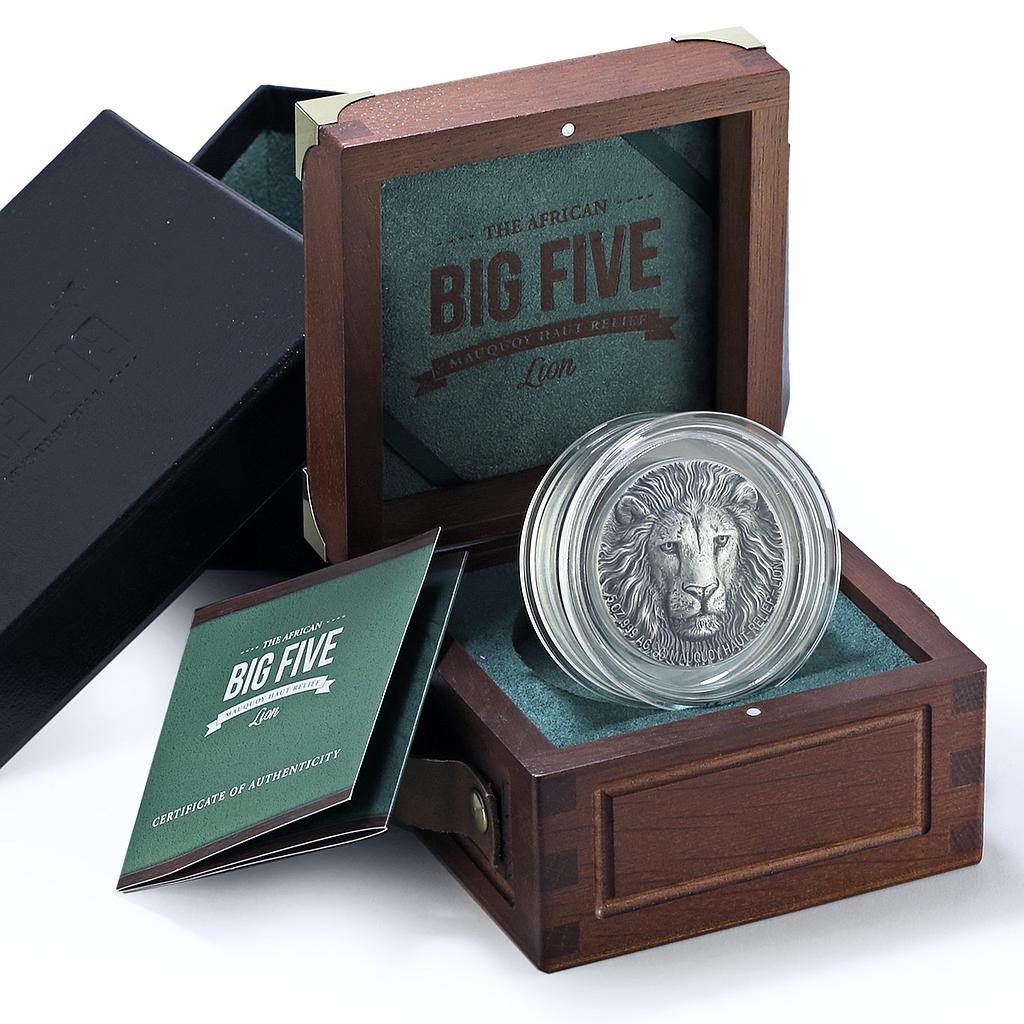 Ivory Coast 5000 francs Lion Km-142 African Wildlife Fauna 5 oz silver coin 2016 Ivory Coast 5000 francs Lion Km-142 African Wildlife Fauna 5 oz silver coin 2016