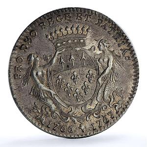 France Louis XV Francois Libault Mayor of Nantes Token Feu- 8926 silver 1767