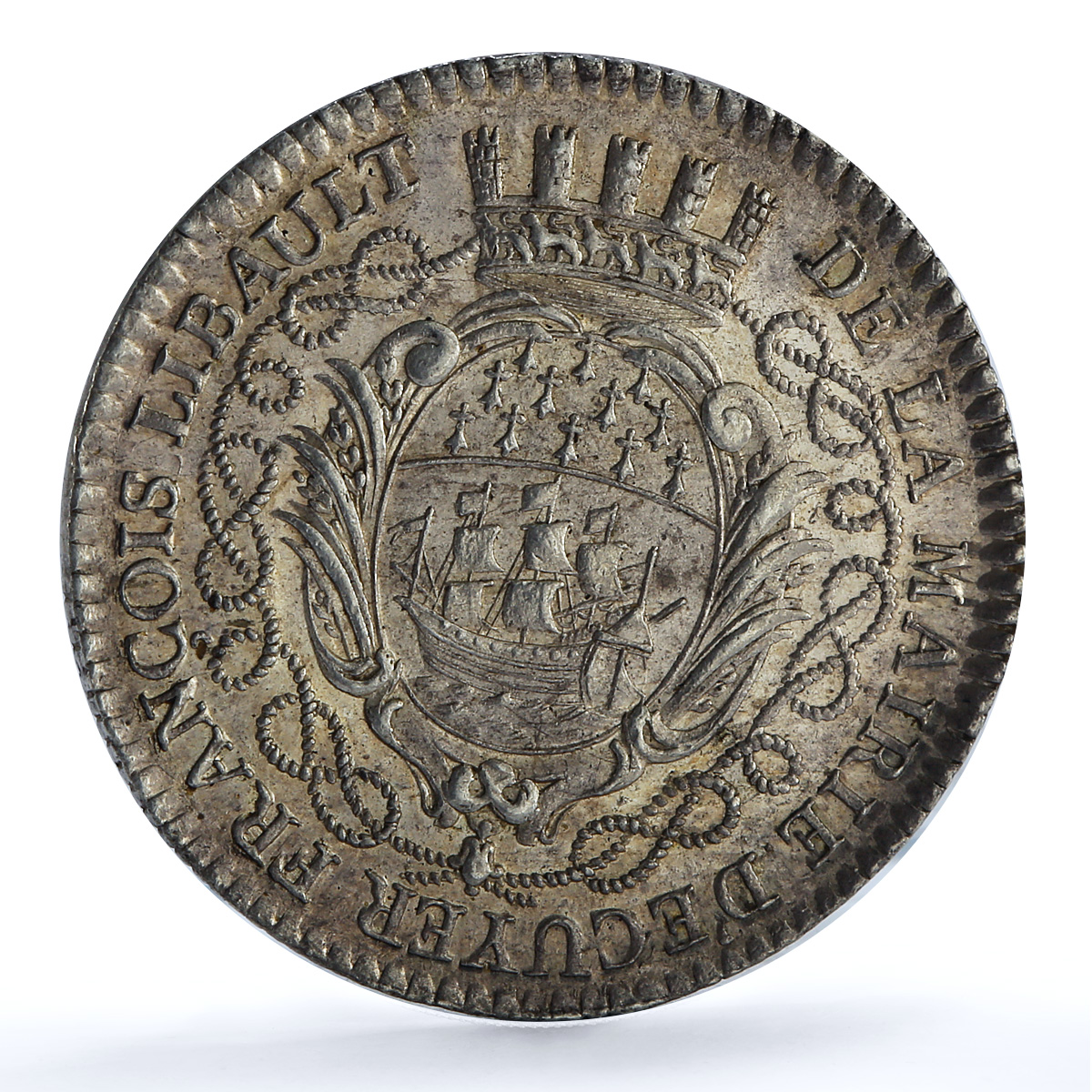 France Louis XV Francois Libault Mayor of Nantes Token Feu- 8926 silver 1767 France Louis XV Francois Libault Mayor of Nantes Token Feu- 8926 silver 1767