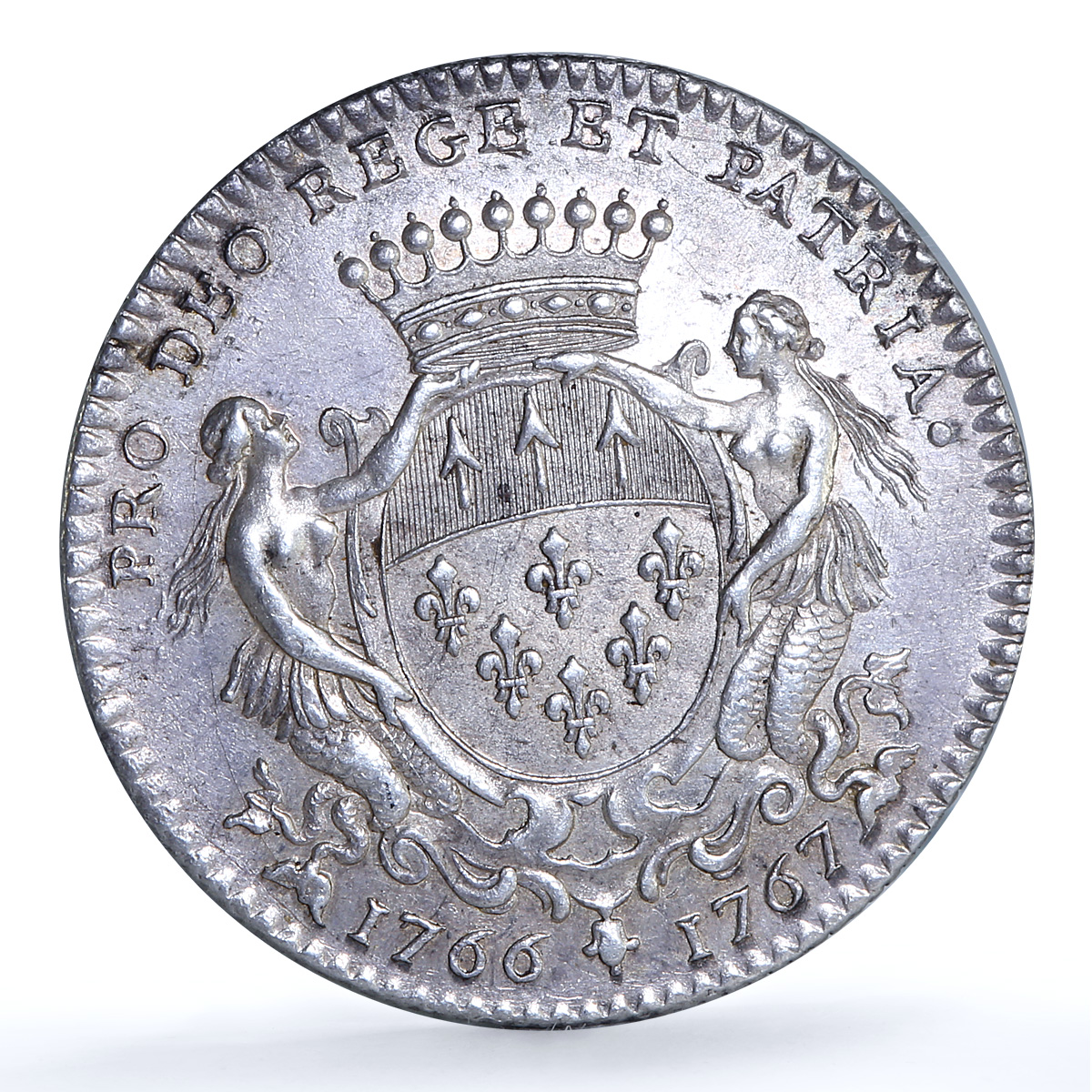 France Louis XV Francois Libault Mayor of Nantes Token Feu- 8926 silver 1767 France Louis XV Francois Libault Mayor of Nantes Token Feu- 8926 silver 1767