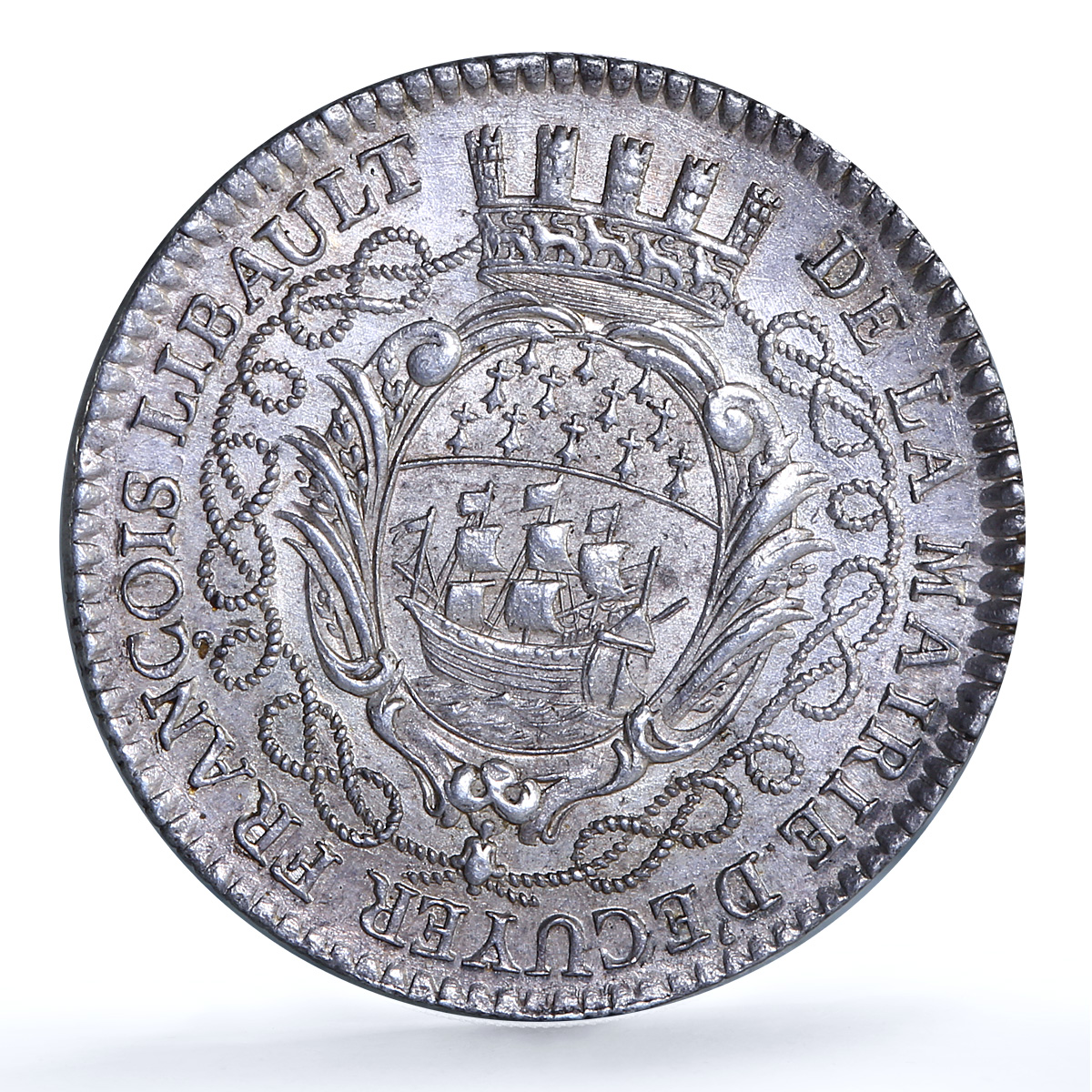 France Louis XV Francois Libault Mayor of Nantes Token Feu- 8926 silver 1767 France Louis XV Francois Libault Mayor of Nantes Token Feu- 8926 silver 1767