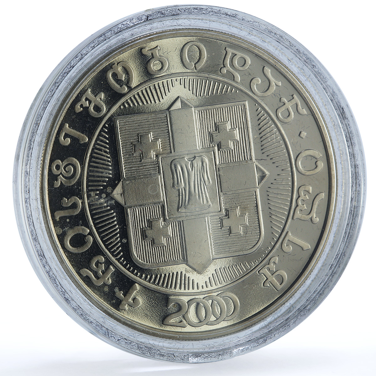 Georgia 10 lari Christmas KM-88 Religion Jesus Christ proof CuNi coin 2000 Georgia 10 lari Christmas KM-88 Religion Jesus Christ proof CuNi coin 2000