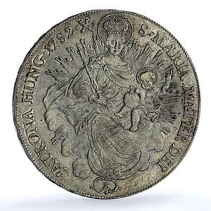 Hungary 1 thaler Joseph II Kremnica Mint KM-395 H-1869 Madonna silver coin 1782