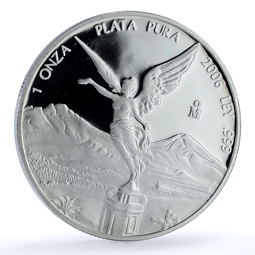 Mexico 1 onza Libertad Angel Independence KM-639 Bullion proof silver coin 2006 Mexico 1 onza Libertad Angel Independence KM-639 Bullion proof silver coin 2006