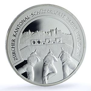 Switzerland 50 francs Dielsdorf Shooting Festival PE X#S40 Lion silver coin 1992