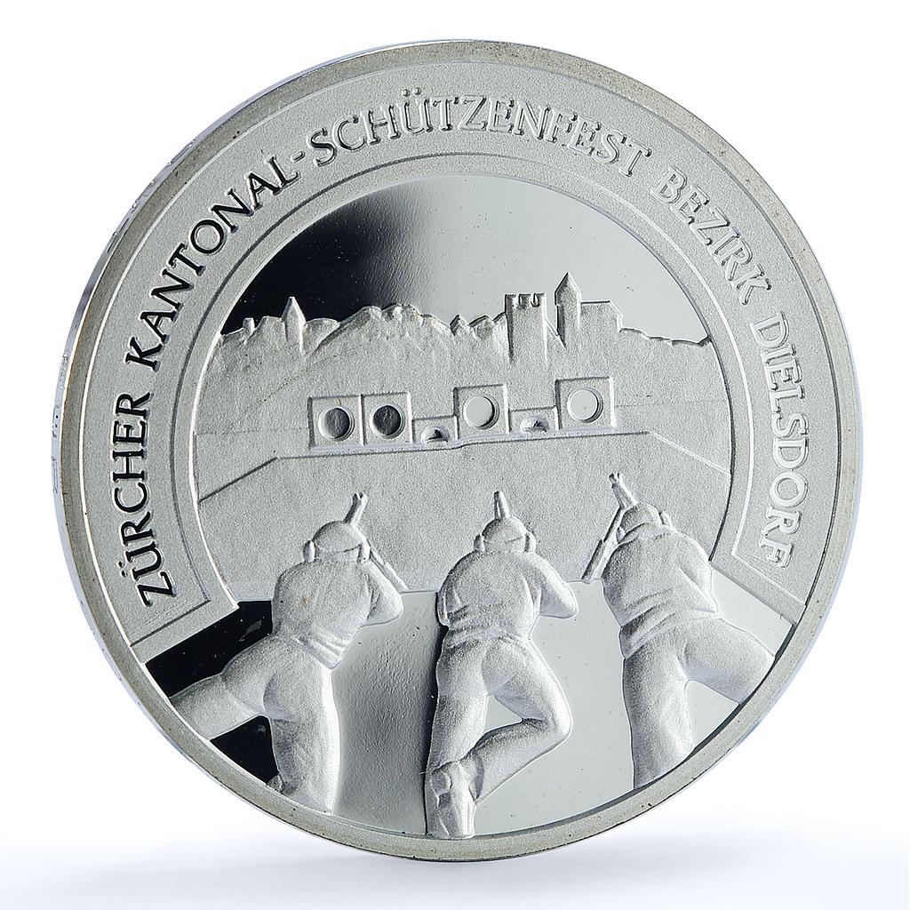 Switzerland 50 francs Dielsdorf Shooting Festival PE X#S40 Lion silver coin 1992 Switzerland 50 francs Dielsdorf Shooting Festival PE X#S40 Lion silver coin 1992