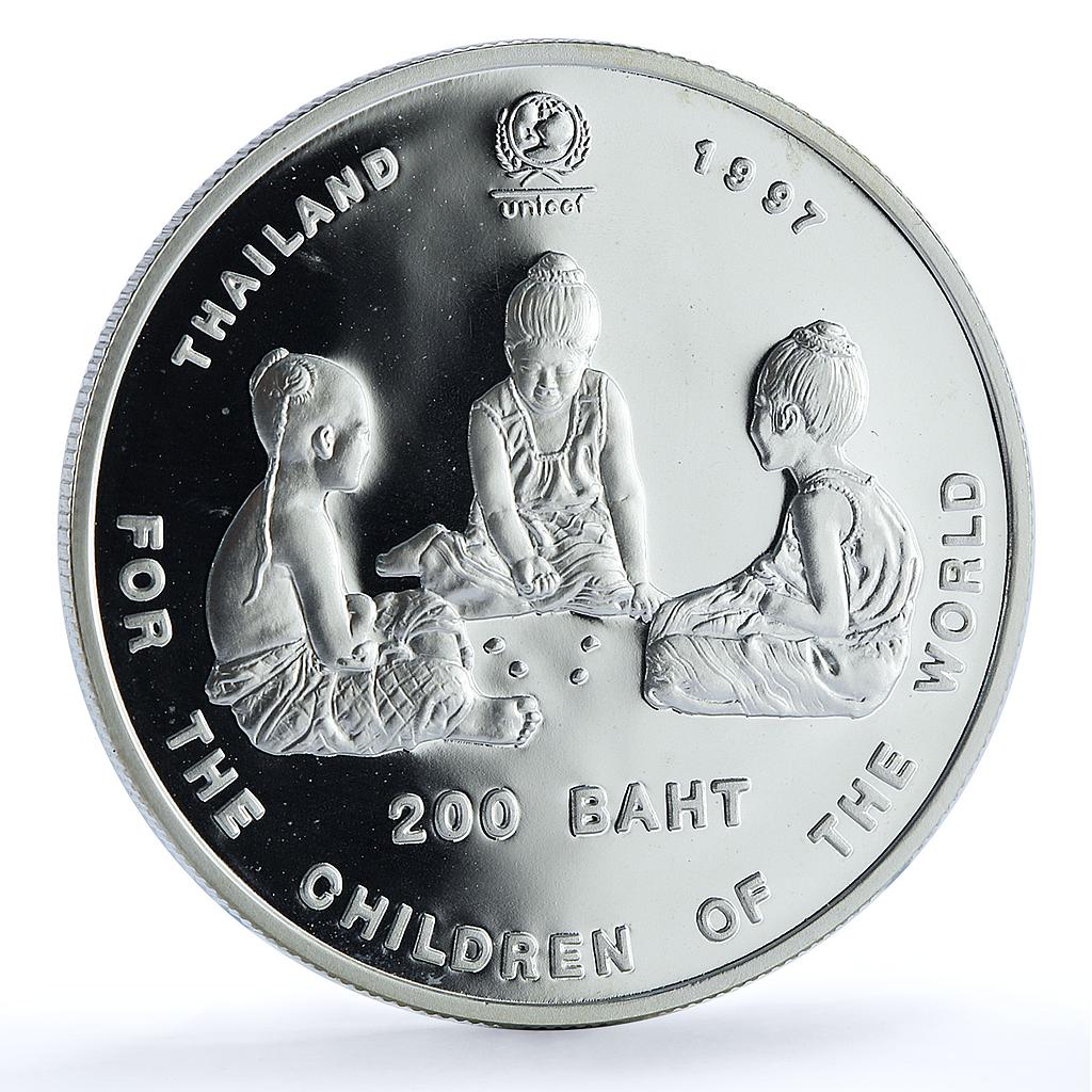 Thailand 200 baht UNICEF Y#379 Children proof silver coin 1997