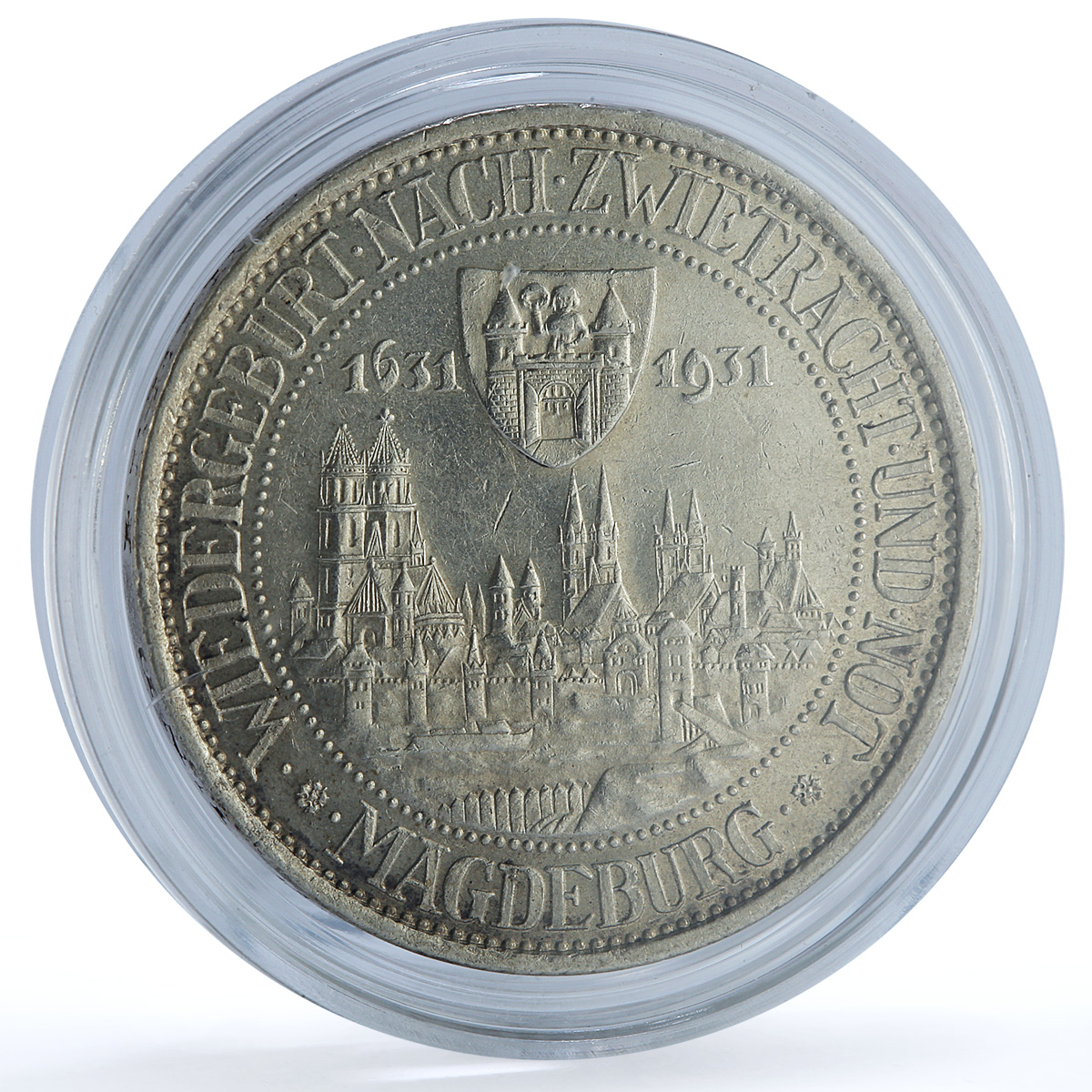 Germany Weimar 3 mark Magdeburg KM-72 J-347 Anniversary City silver coin 1931 Germany Weimar 3 mark Magdeburg KM-72 J-347 Anniversary City silver coin 1931