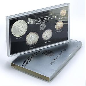 Mexico Various Onzas Set Libertad Angel of Independence BU silver coins 1992