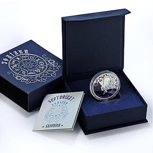 Niue 1 dollar Scorpion Coloured Zodiac Signs proof silver coin 2019