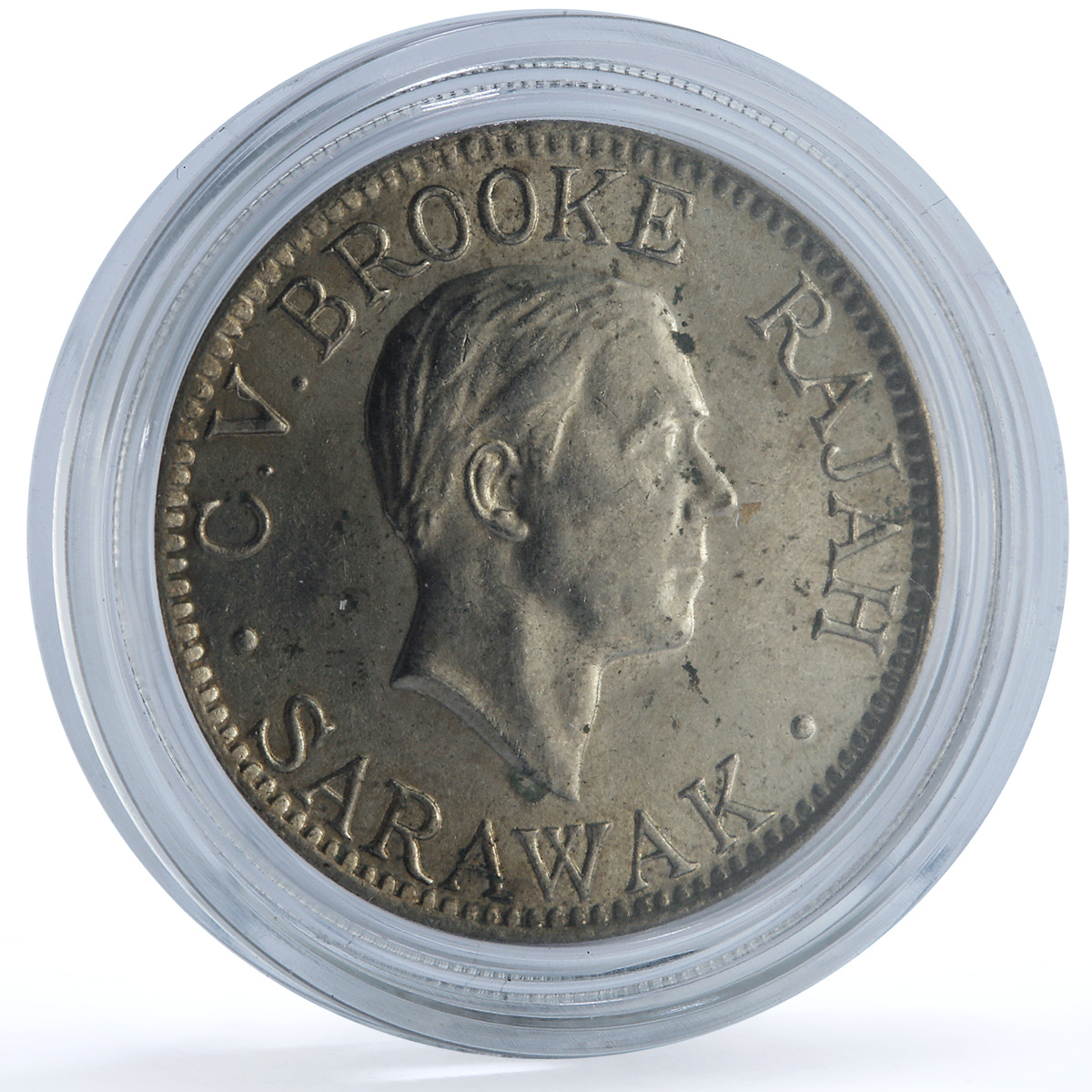 Sarawak British Malaysia 10 cents Charles V Brooke Rajah KM-16 CuNi coin 1927