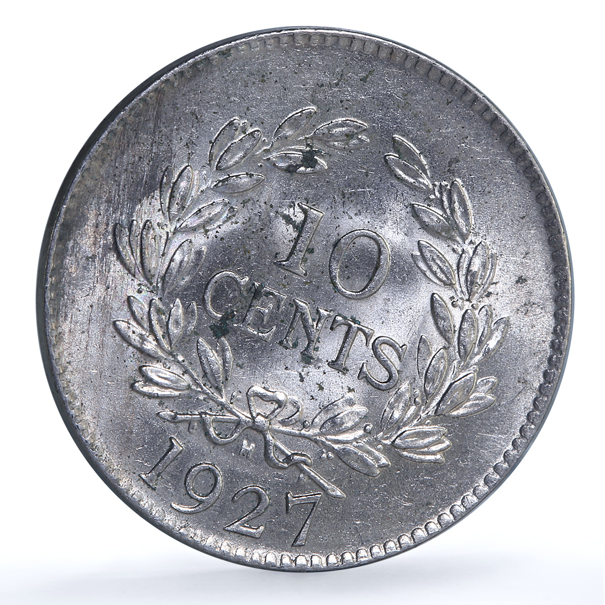 Sarawak British Malaysia 10 cents Charles V Brooke Rajah KM-16 CuNi coin 1927