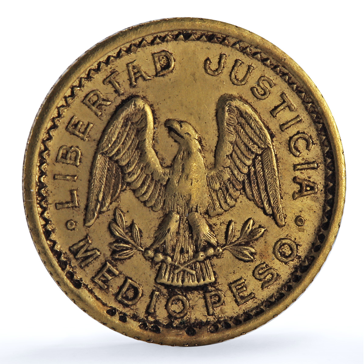 Venezuela 1/2 peso Pueblos Unidos Americanos Medio Peso Essai gold coin 1863 Venezuela 1/2 peso Pueblos Unidos Americanos Medio Peso Essai gold coin 1863