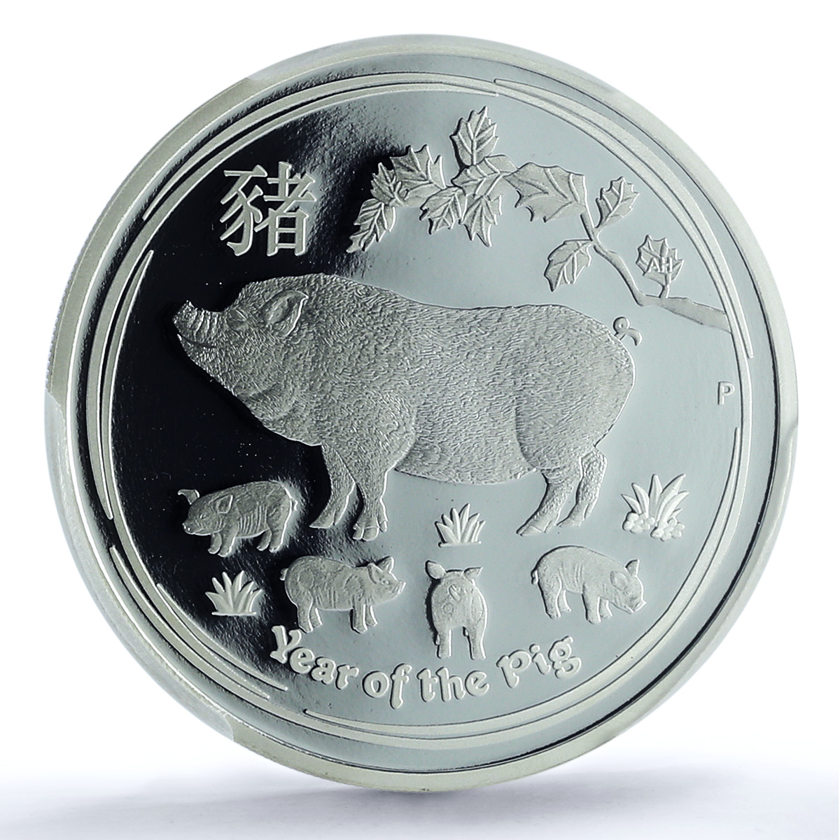 Australia 2 dollars Year Pig KM-3738 Lunar Series 2 PR 70 PCGS silver coin 2019
