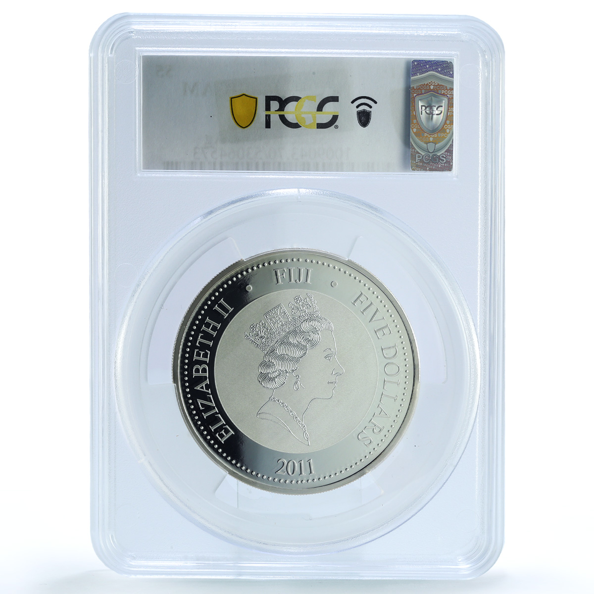 Fiji 5 dollars Sydney Australia Gilt KM-209 City PR70 PCGS 2 oz silver coin 2011