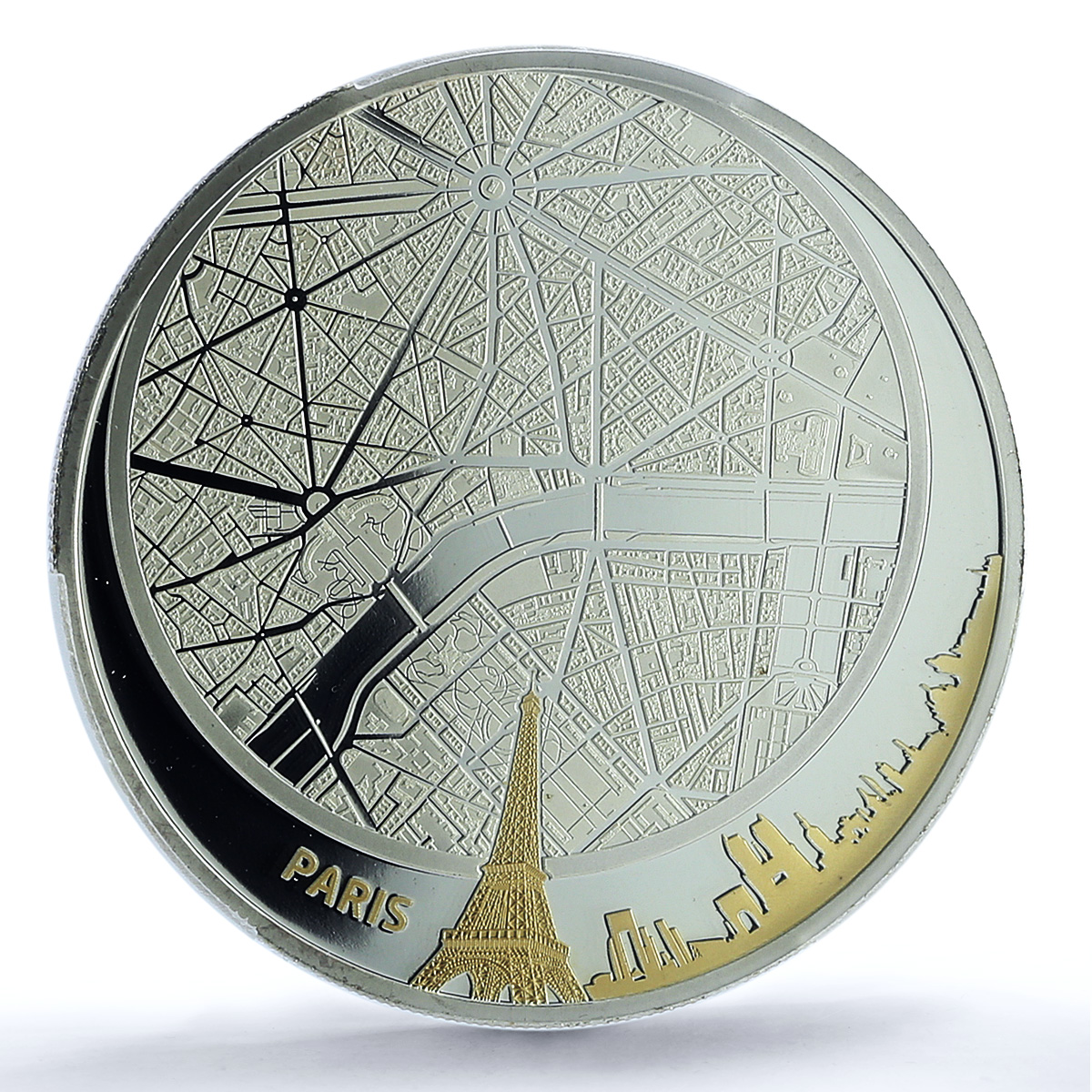 Fiji 5 dollars Paris France Gilt KM-207 City PR 69 PCGS 2 oz silver coin 2011 Fiji 5 dollars Paris France Gilt KM-207 City PR 69 PCGS 2 oz silver coin 2011
