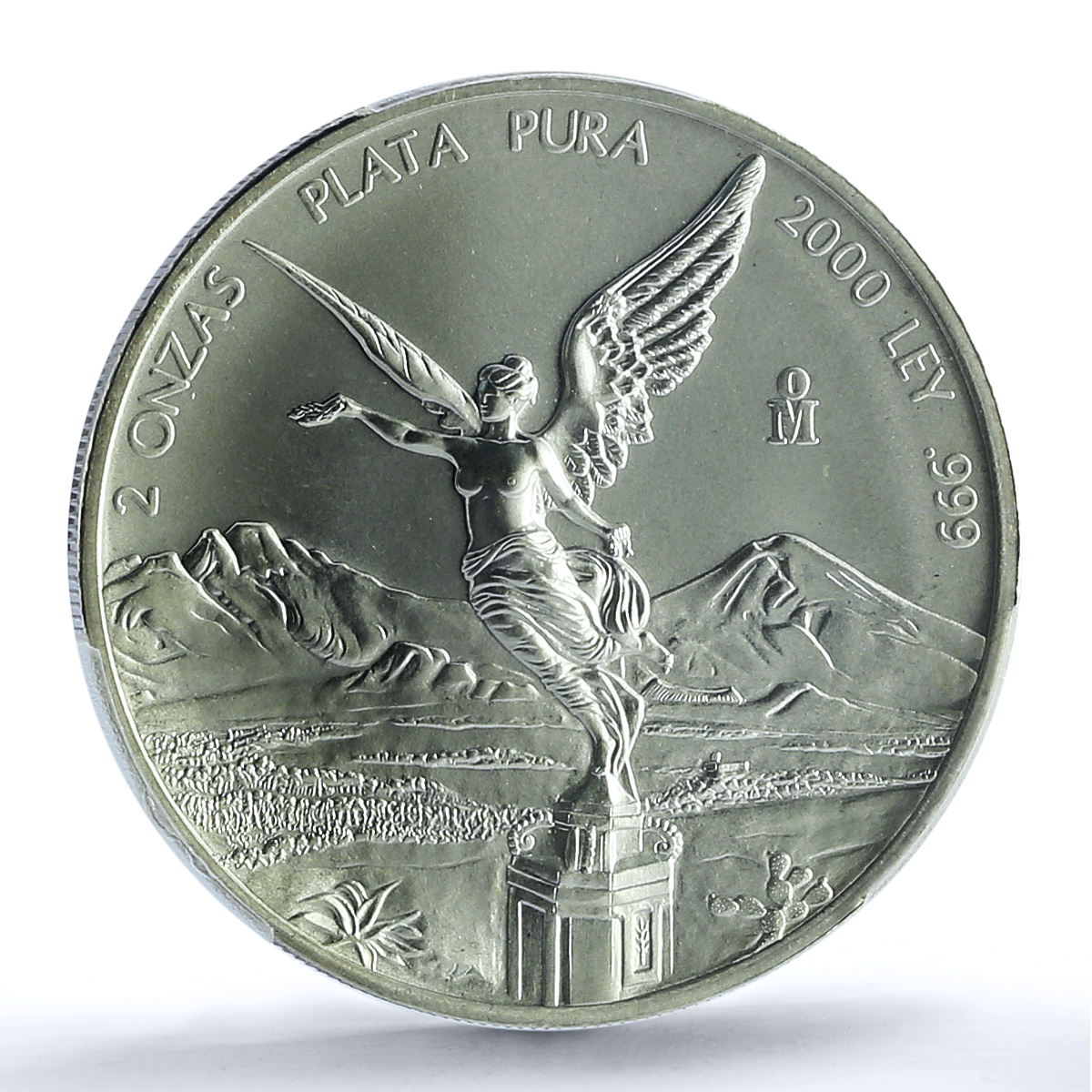 Mexico 2 onzas Libertad Angel of Independence KM-614 MS 68 PCGS silver coin 2000