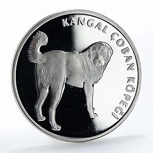 Turkey 20 lira Kangal Dog proof silver coin 2005