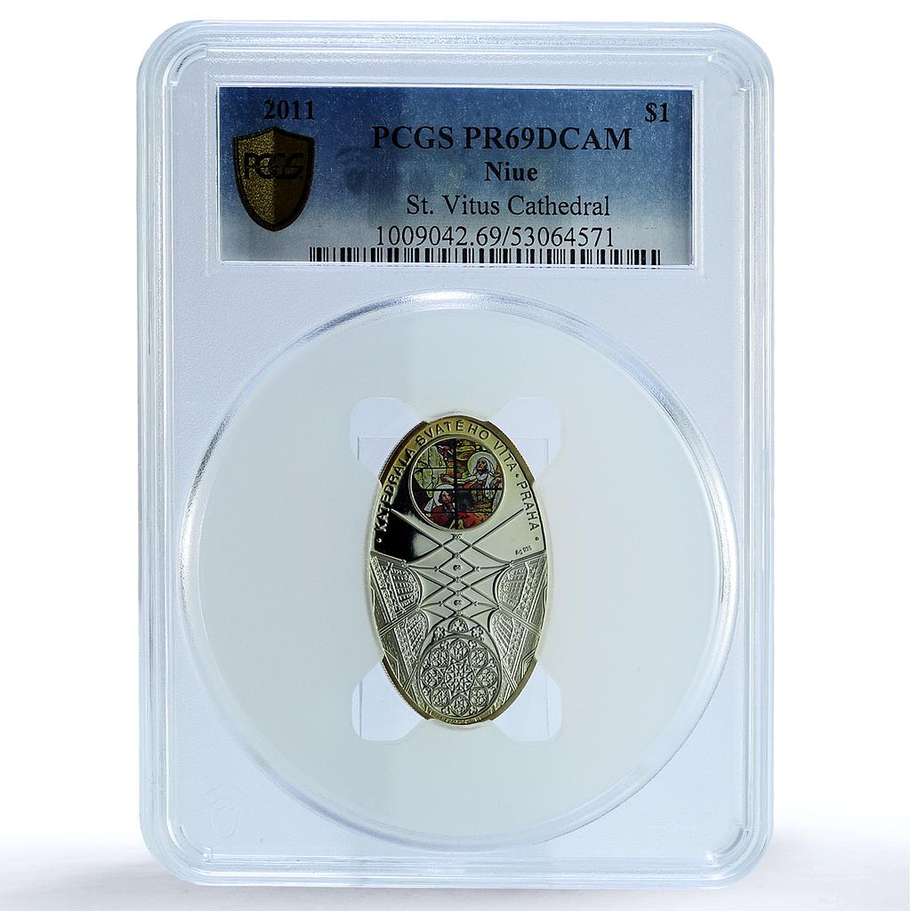 Niue 1 dollar St. Vitus Cathedral KM-705 Gothic PR 69 PCGS silver coin 2011 Niue 1 dollar St. Vitus Cathedral KM-705 Gothic PR 69 PCGS silver coin 2011