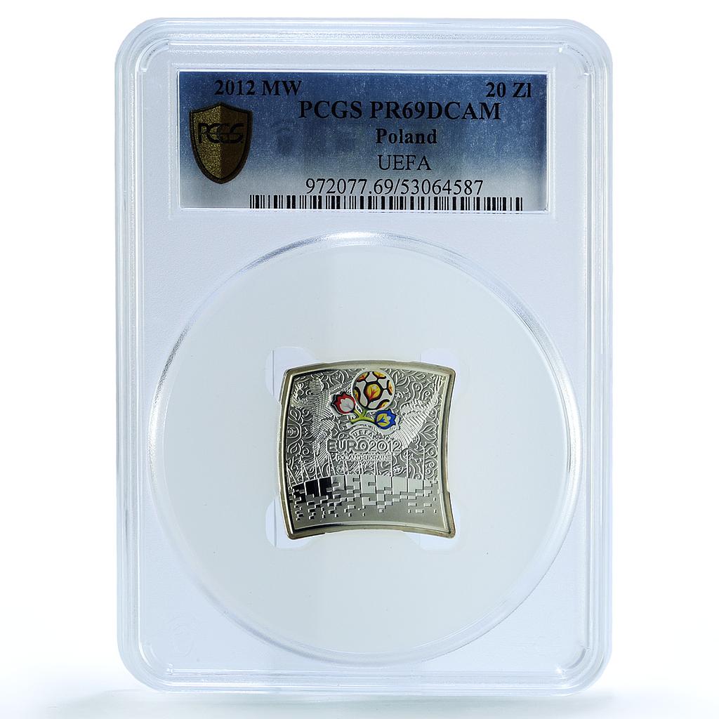 Poland Ukraine 20 zlotych UEFA Y#829 Football Cup PR 69 PCGS silver coin 2012 Poland Ukraine 20 zlotych UEFA Y#829 Football Cup PR 69 PCGS silver coin 2012