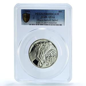 South Africa 50 cents Jackal KM-319 Wildlife Fauna Dog PR 69 PCGS Ag coin 2006