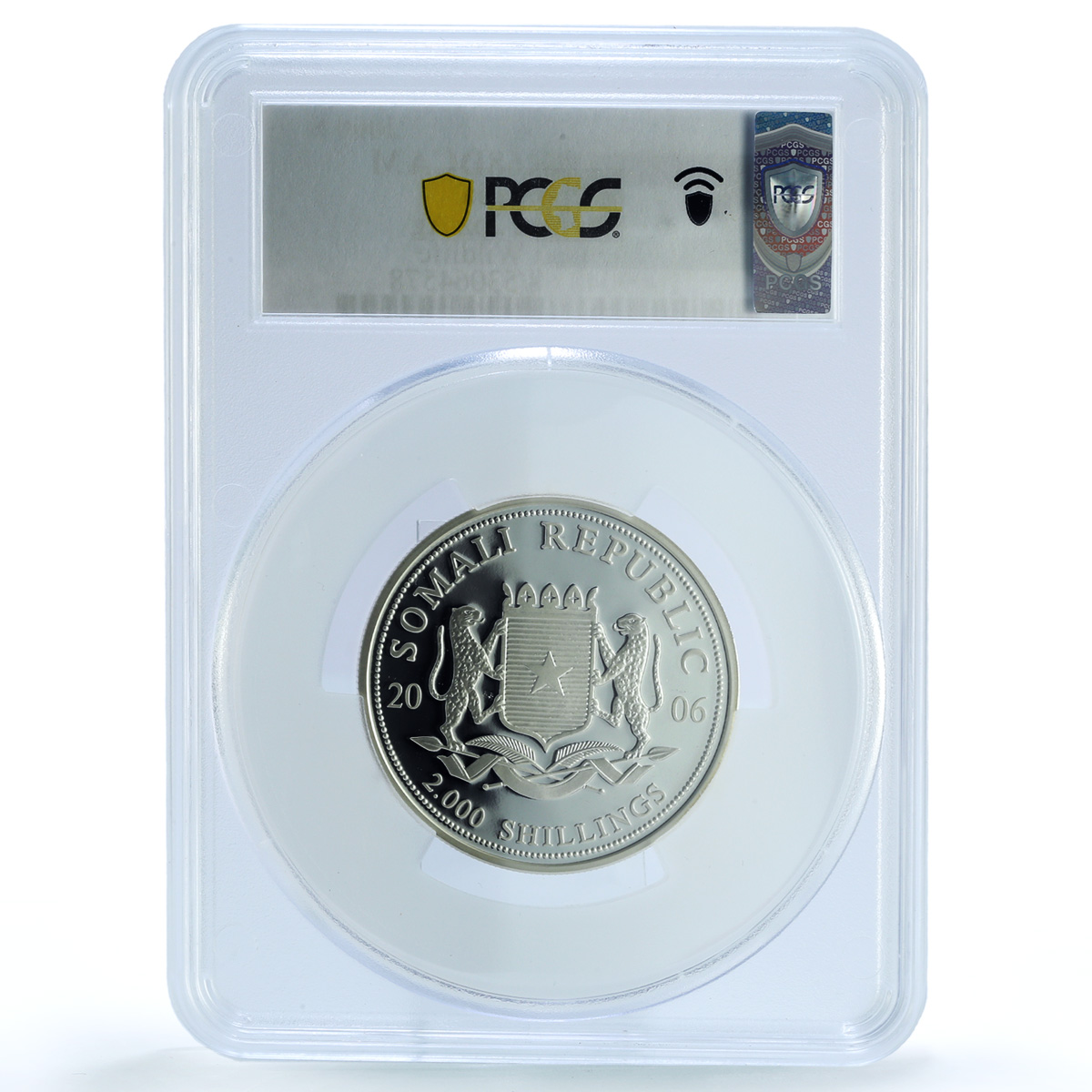 Somalia 2000 shillings Elephant KM-199 Wildlife PR 68 PCGS silver coin 2006 Somalia 2000 shillings Elephant KM-199 Wildlife PR 68 PCGS silver coin 2006