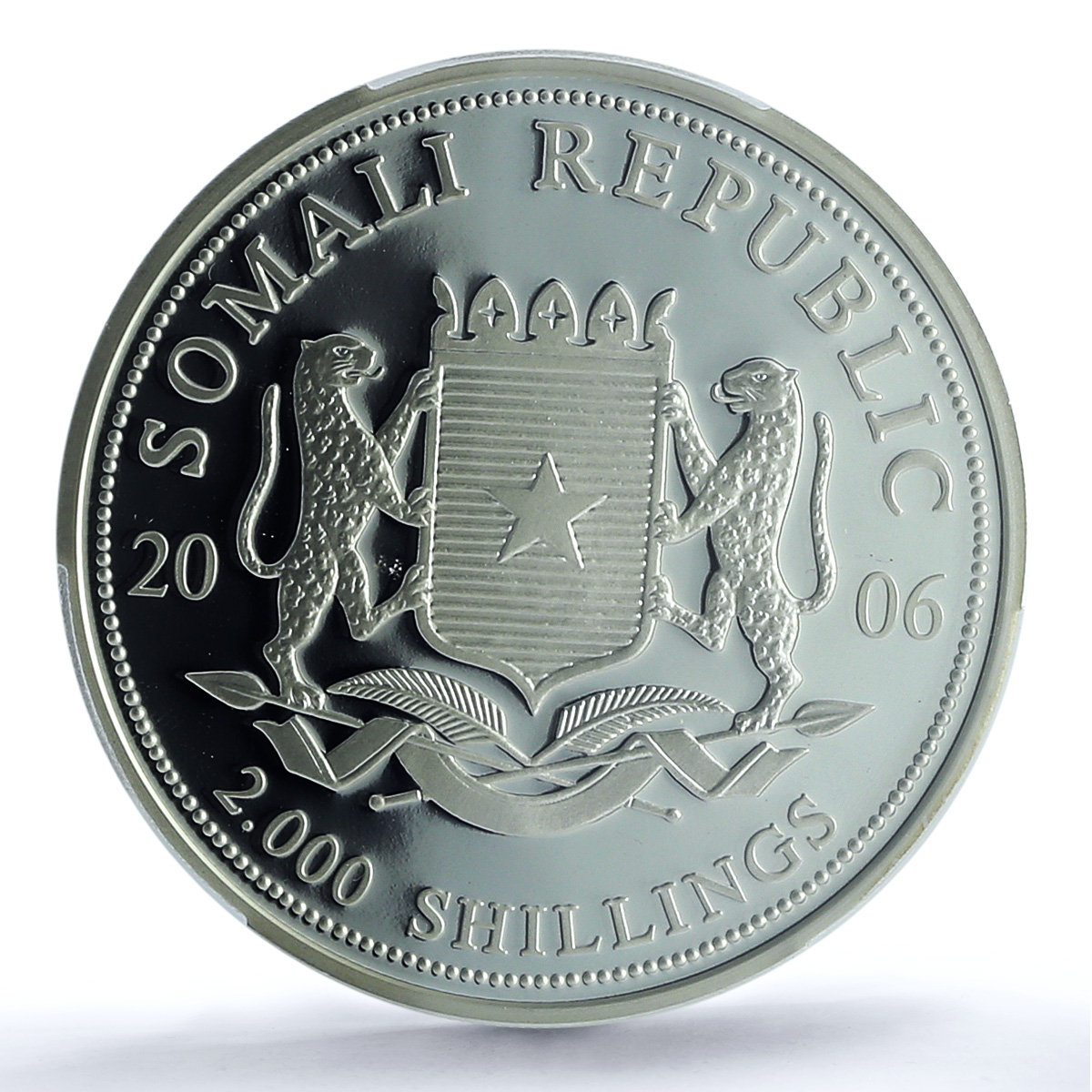 Somalia 2000 shillings Elephant KM-199 Wildlife PR 68 PCGS silver coin 2006 Somalia 2000 shillings Elephant KM-199 Wildlife PR 68 PCGS silver coin 2006