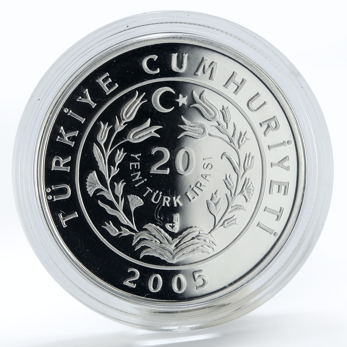 Turkey 20 lira Kangal Dog proof silver coin 2005