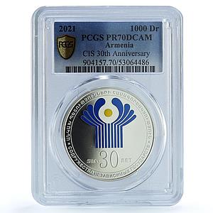 Armenia 1000 dram CIS Commonwealth Independent States PR70 PCGS silver coin 2021