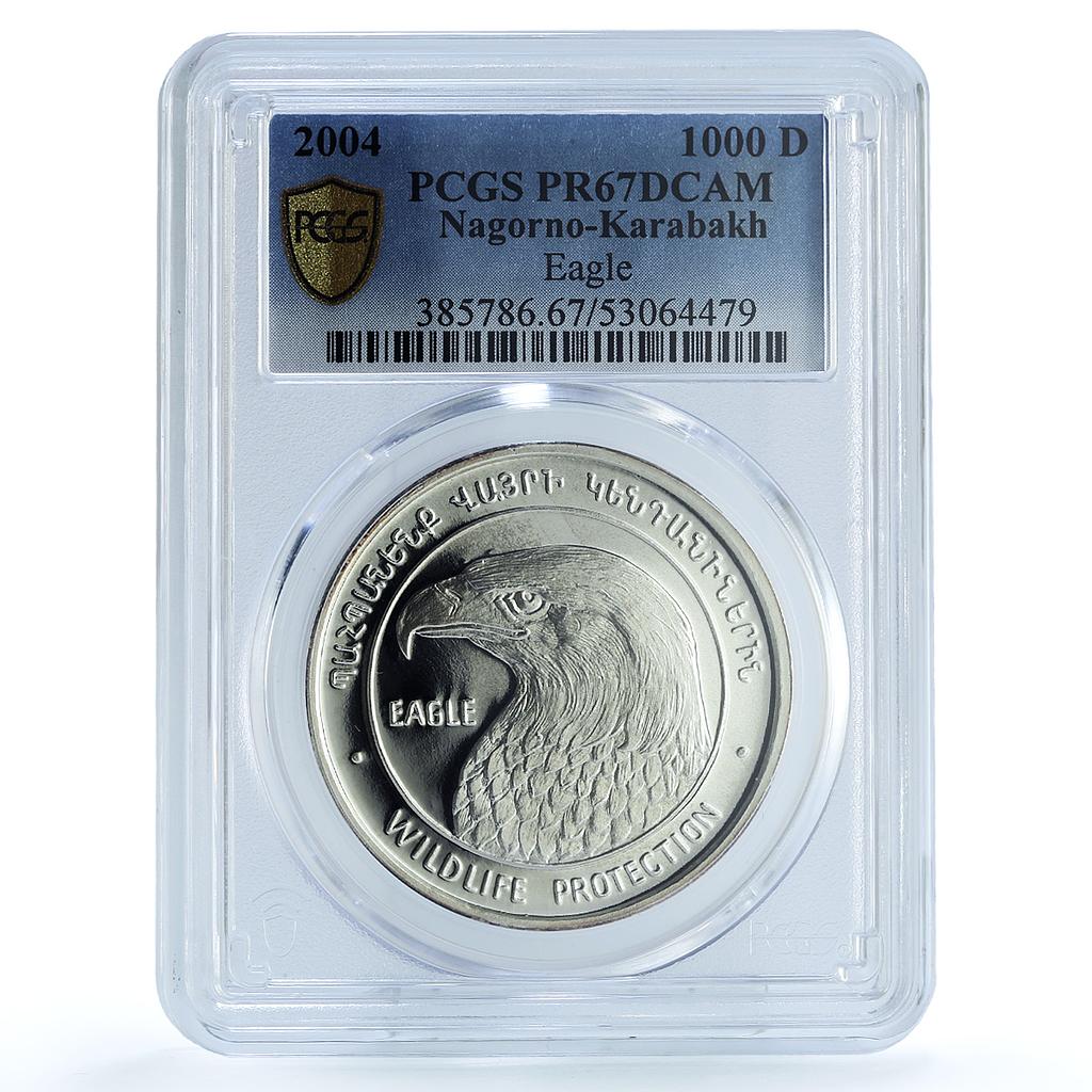 Artsakh Karabakh 1000 dram Eagle KM-21 Fauna Bird PR 67 PCGS silver coin 2004 Artsakh Karabakh 1000 dram Eagle KM-21 Fauna Bird PR 67 PCGS silver coin 2004