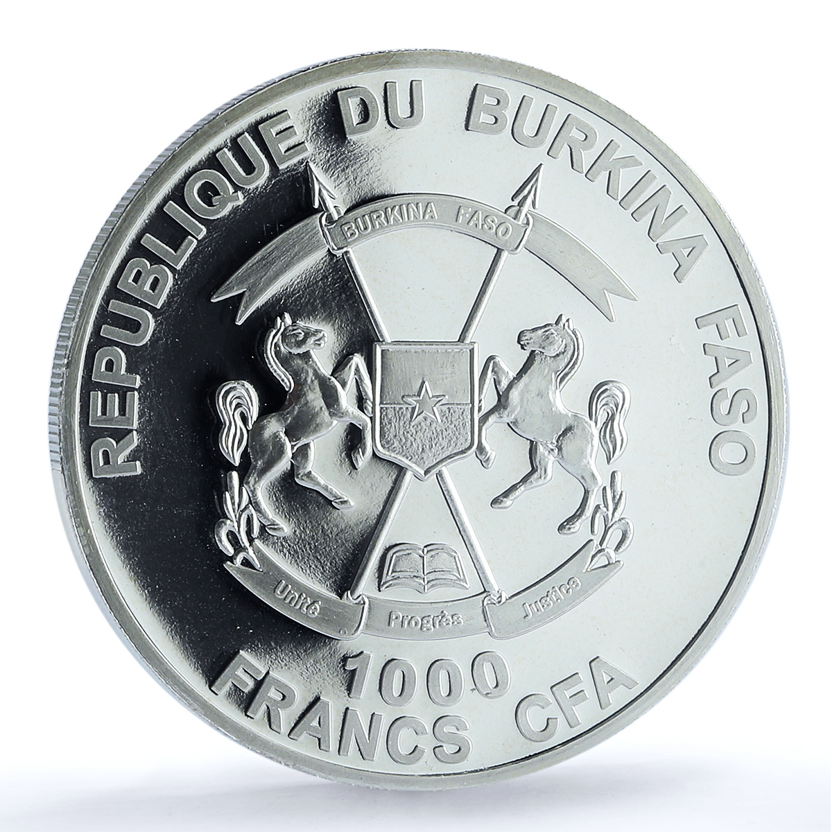 Burkina Faso 1000 francs Berlin Wall Fall KM-22 PL 69 PCGS silver coin 2014