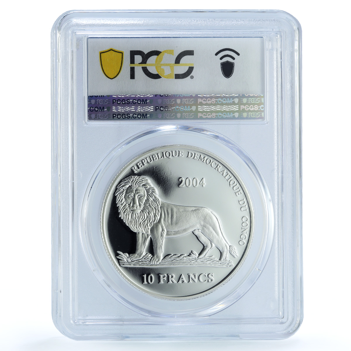 Congo Democratic 10 francs Ferrari KM-143 Bolid Car PR 69 PCGS silver coin 2004