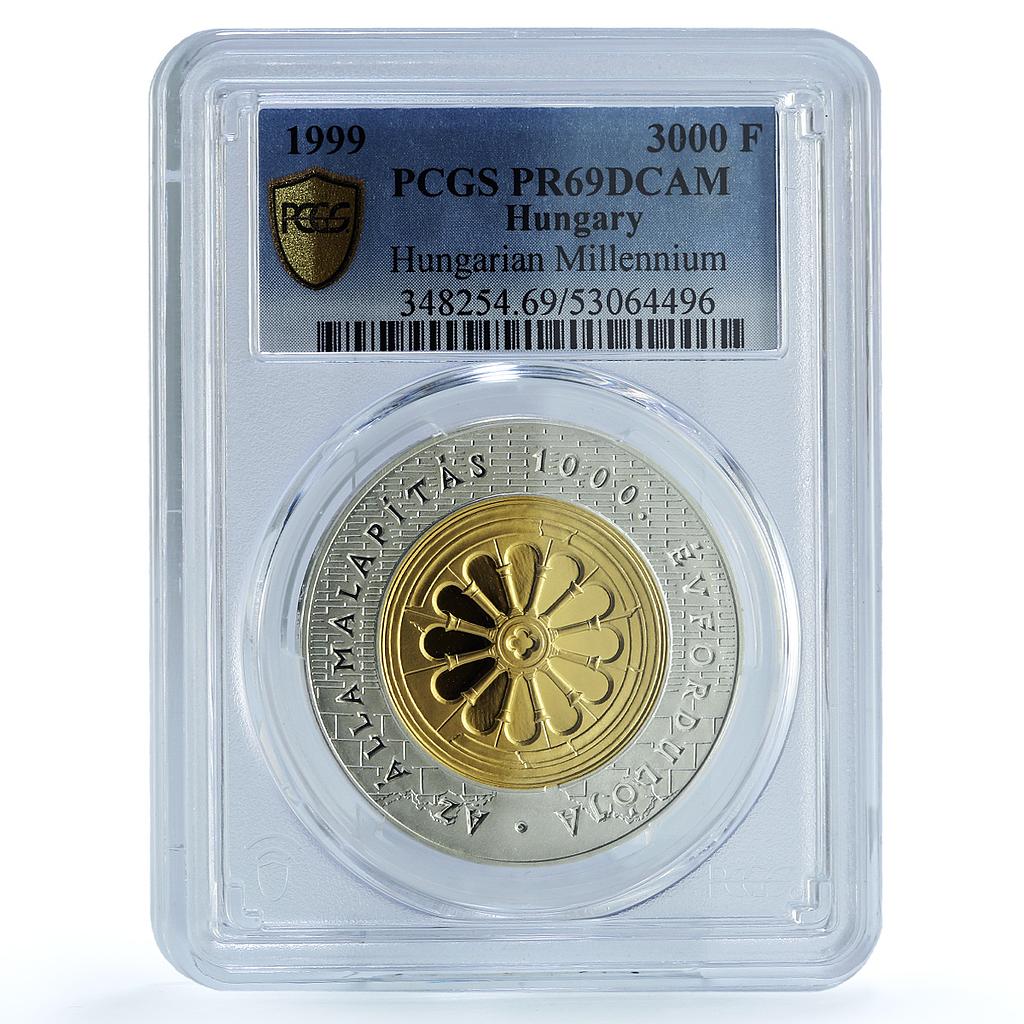 Hungary 3000 forint Kingdom Millennium Gilt KM-741 PR 69 PCGS silver coin 1999 Hungary 3000 forint Kingdom Millennium Gilt KM-741 PR 69 PCGS silver coin 1999