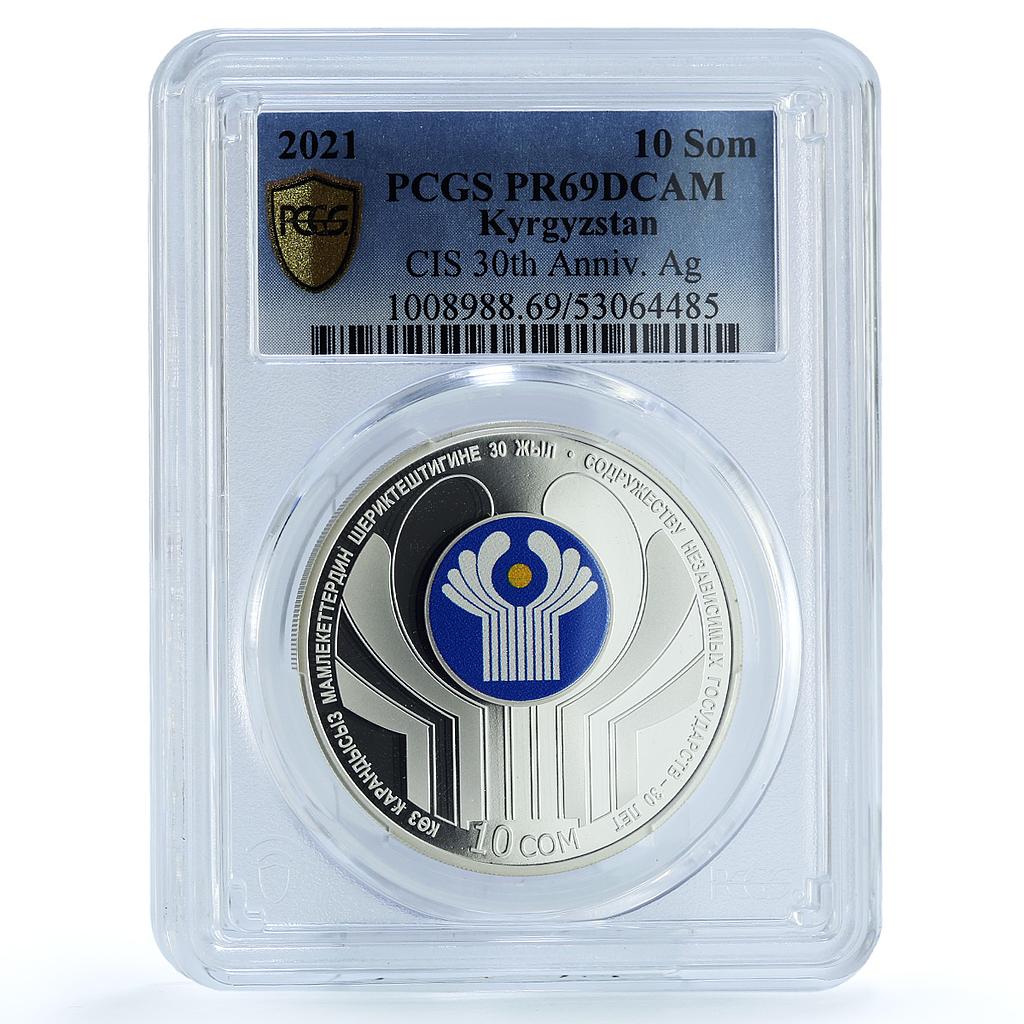 Kyrgyzstan 10 som CIS Commonwealth Independent States PR69 PCGS silver coin 2021 Kyrgyzstan 10 som CIS Commonwealth Independent States PR69 PCGS silver coin 2021