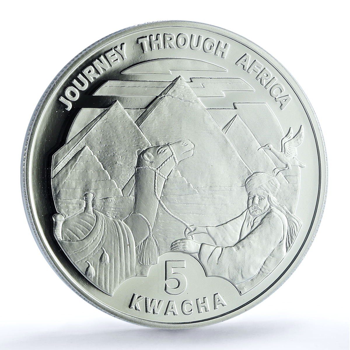 Malawi 5 kwacha Pyramids KM-169 Journey Africa Camel PR 70 PCGS silver coin 2006