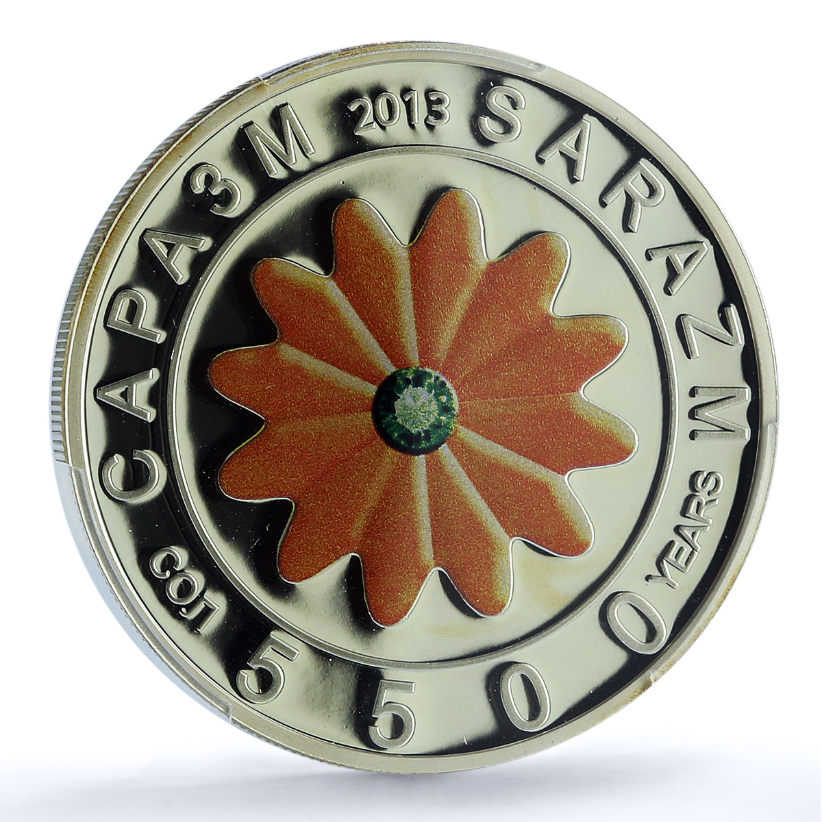 Tajikistan 100 som Sarazm KM-37 UNESCO Anniversary Flower PR70 PCGS Ag coin 2013 Tajikistan 100 som Sarazm KM-37 UNESCO Anniversary Flower PR70 PCGS Ag coin 2013