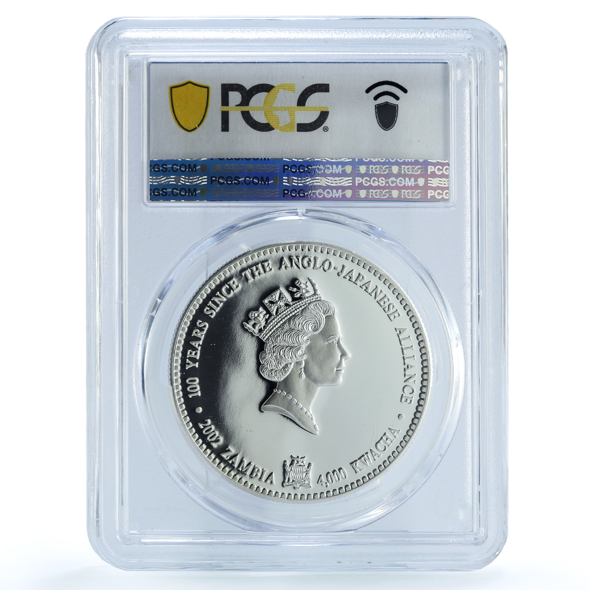 Zambia 4000 kwacha Japanese Alliance Queen Victoria PR 70 PCGS silver coin 2002 Zambia 4000 kwacha Japanese Alliance Queen Victoria PR 70 PCGS silver coin 2002