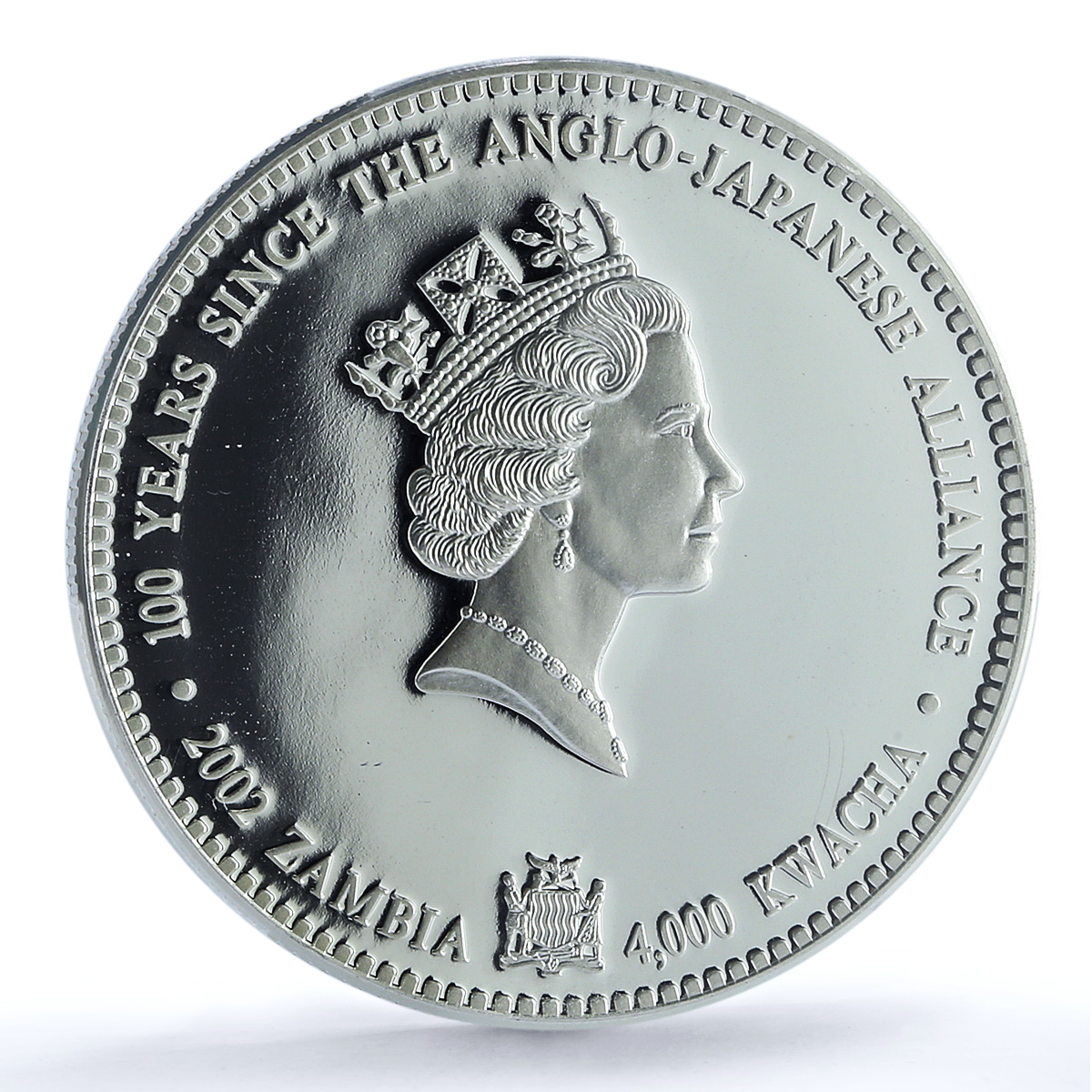Zambia 4000 kwacha Japanese Alliance Queen Victoria PR 70 PCGS silver coin 2002 Zambia 4000 kwacha Japanese Alliance Queen Victoria PR 70 PCGS silver coin 2002