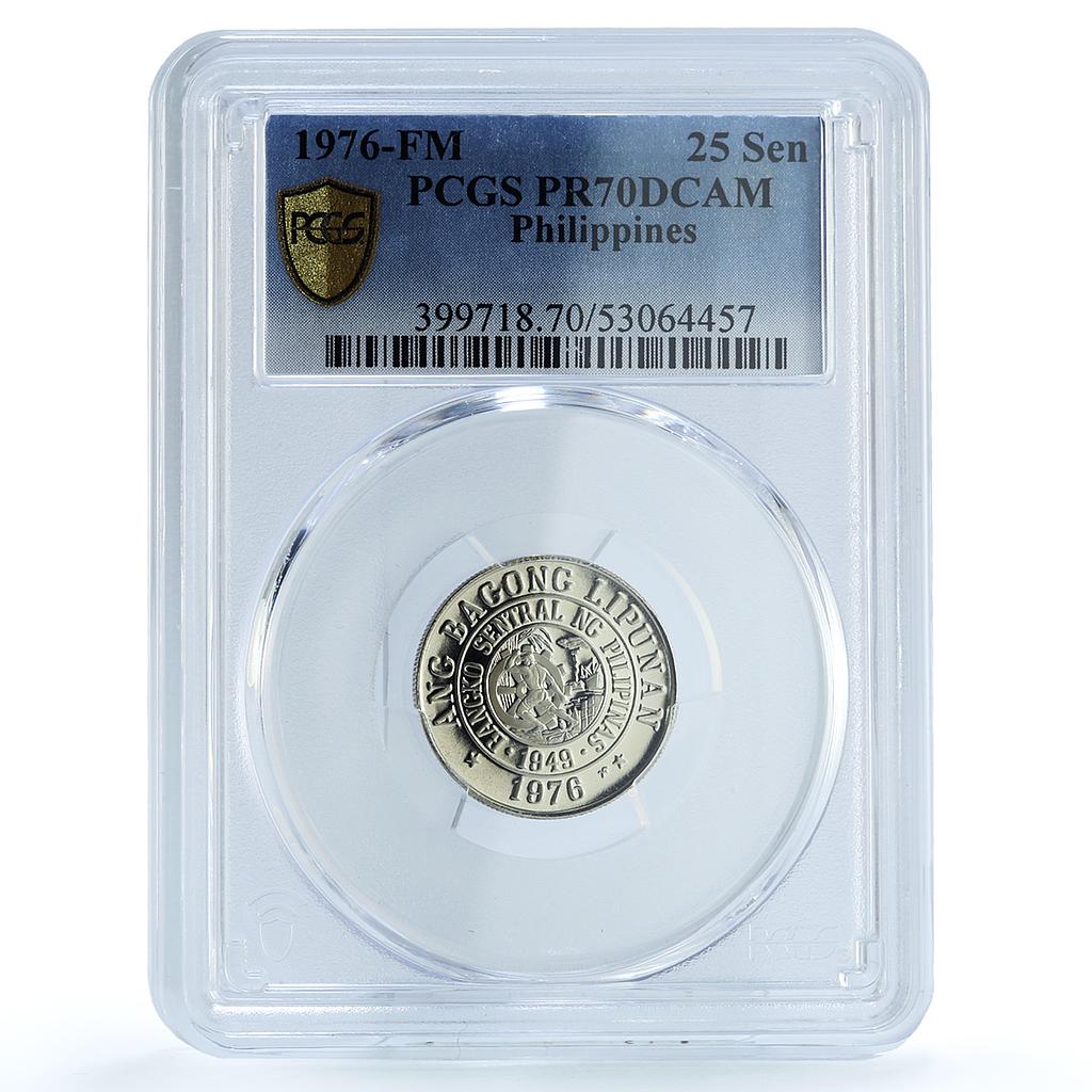 Philippines 25 sentimos Republic KM-208 Juan Luna PR 70 PCGS CuNi coin 1976