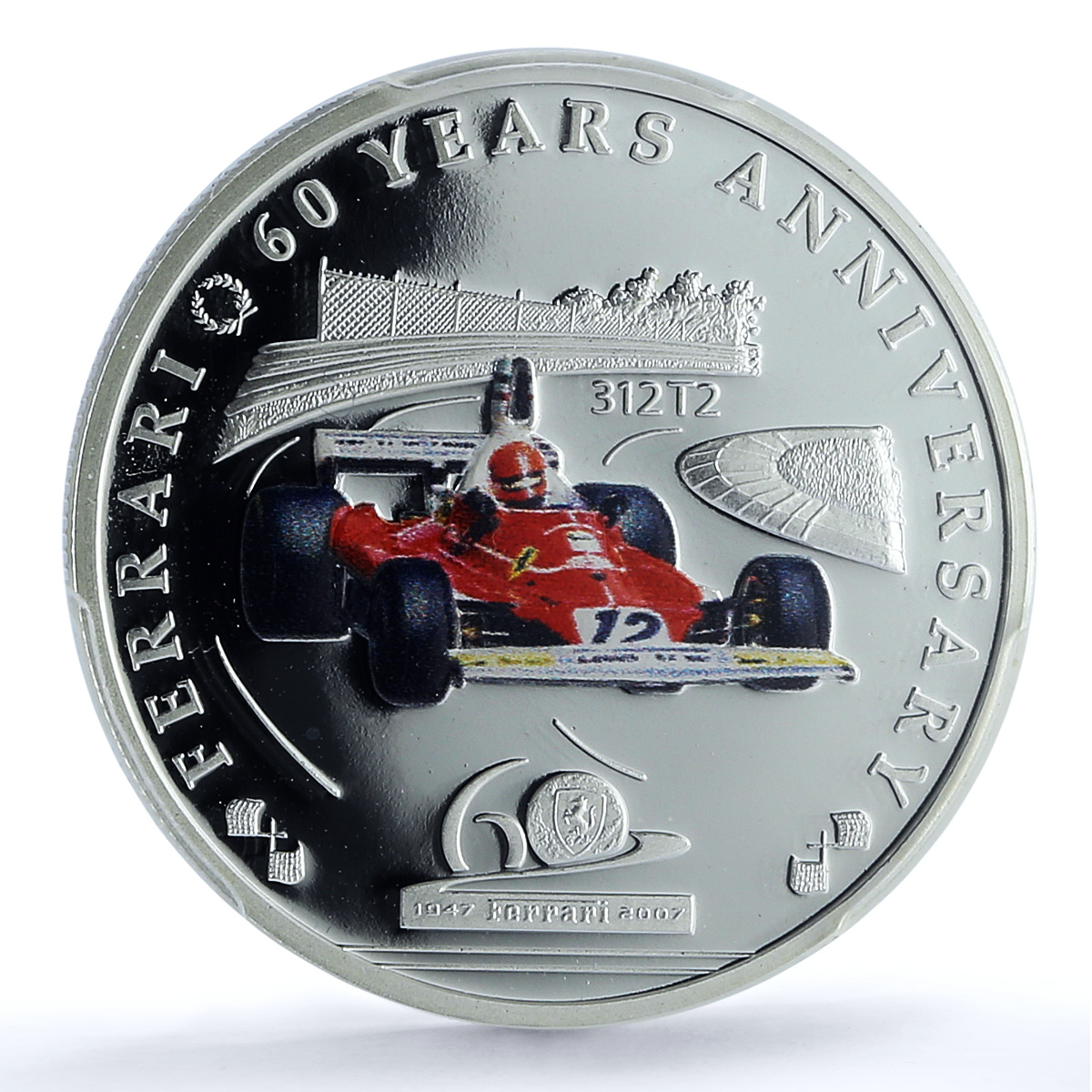 Palau 2 dollars Ferrari 312 T2 Anniversary Car PR 69 PCGS silver coin 2007