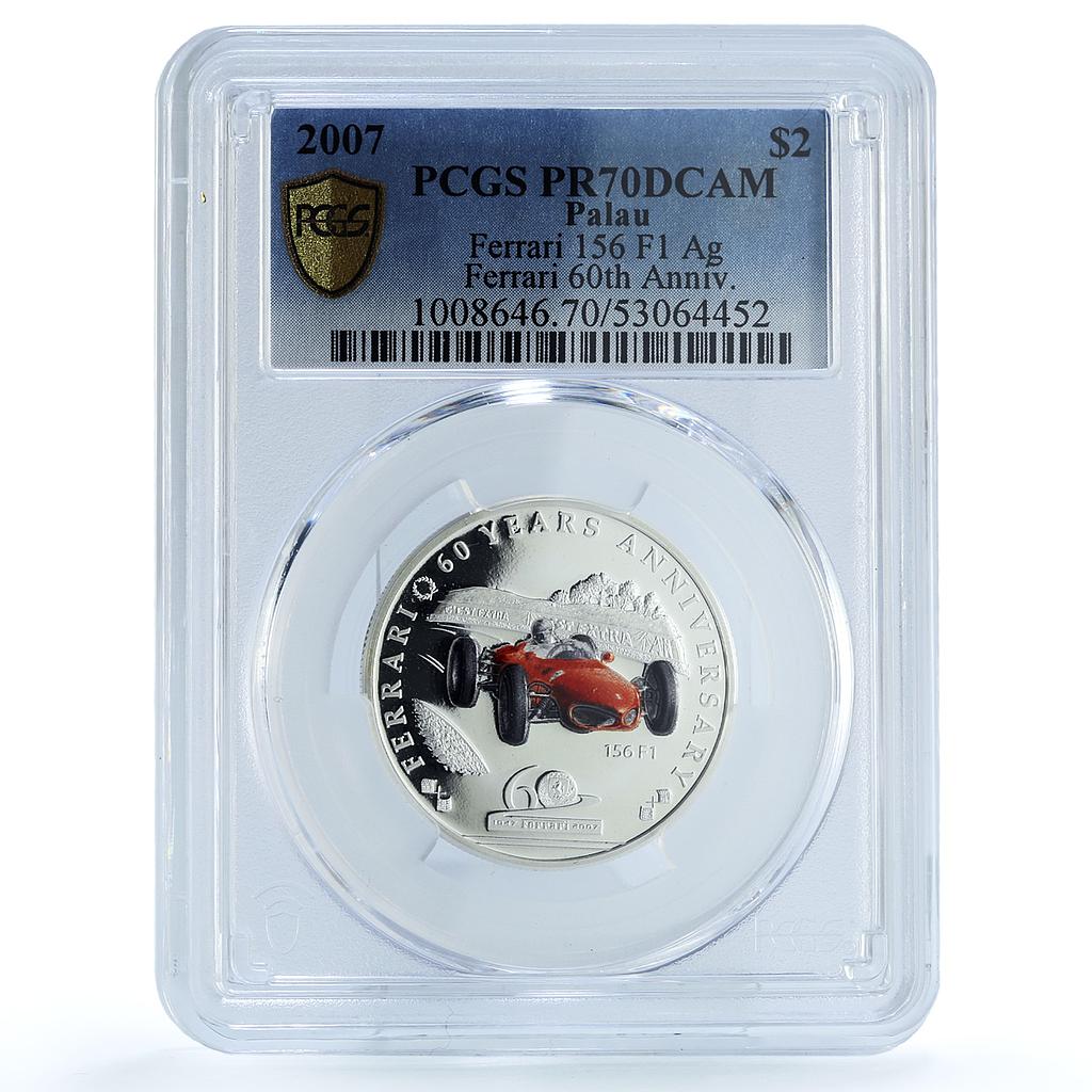 Palau 2 dollars Ferrari 156 F1 Anniversary Car PR 70 PCGS silver coin 2007 Palau 2 dollars Ferrari 156 F1 Anniversary Car PR 70 PCGS silver coin 2007