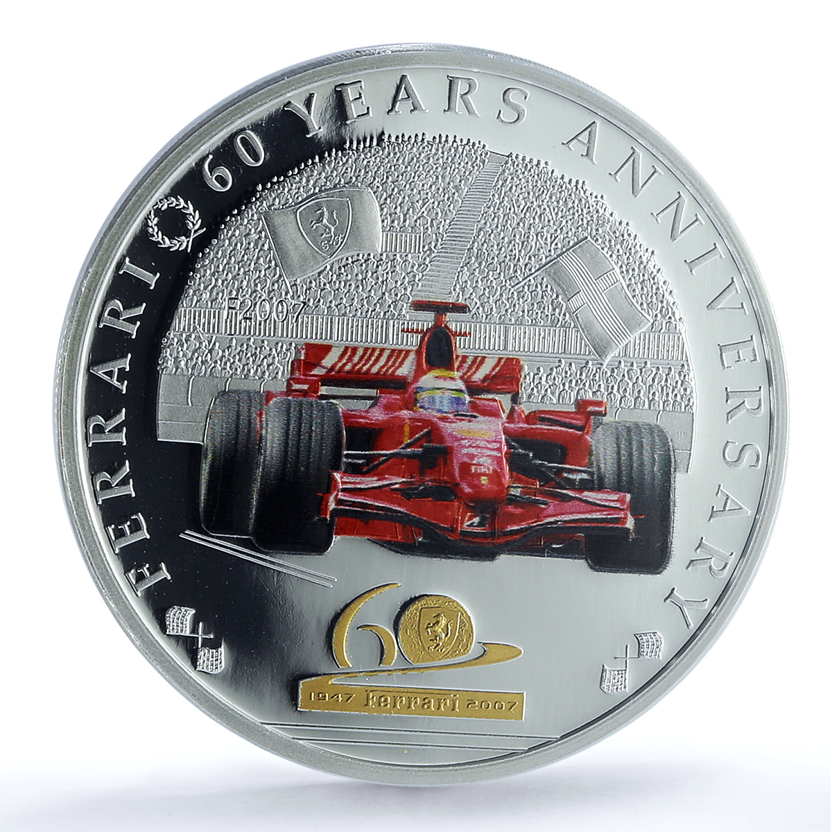Palau 5 dollars Ferrari KM-122 Anniversary Car PR 69 PCGS silver coin 2007