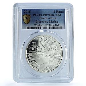 South Africa 2 rand Kogelberg Marine Whale Fish PR 70 PCGS silver coin 2015