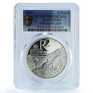South Africa 2 rand Kogelberg Reserve Land Bee PR 69 PCGS silver coin 2015