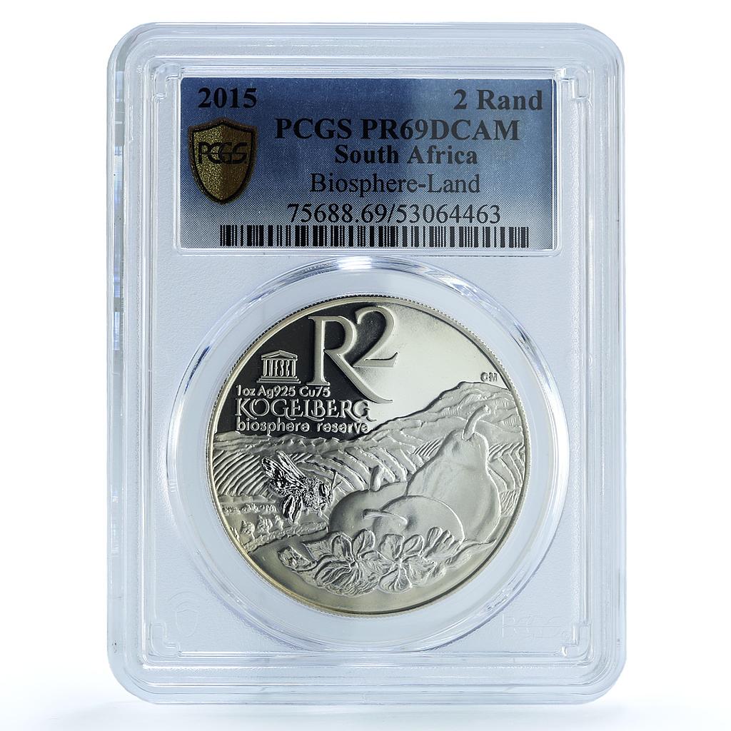 South Africa 2 rand Kogelberg Reserve Land Bee PR 69 PCGS silver coin 2015 South Africa 2 rand Kogelberg Reserve Land Bee PR 69 PCGS silver coin 2015