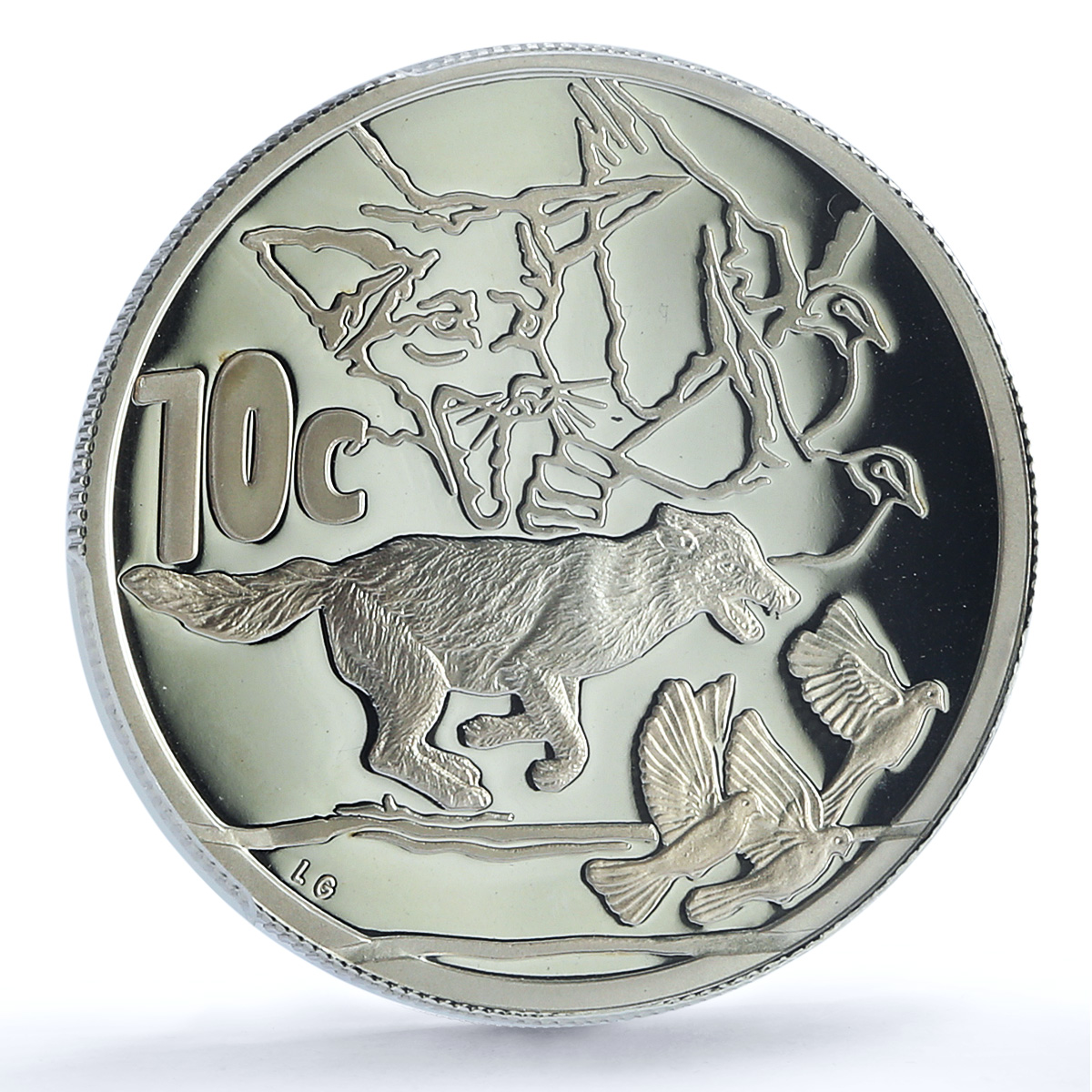 South Africa 10 cents Jackal KM-317 Wildlife Fauna Dog PR 70 PCGS Ag coin 2006
