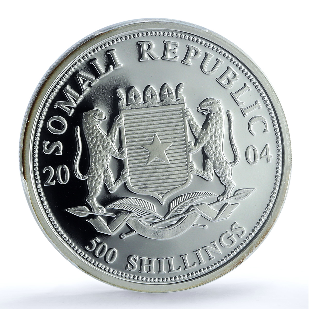 Somalia 500 shillings Elephant KM-186 Wildlife PR 69 PCGS silver coin 2004