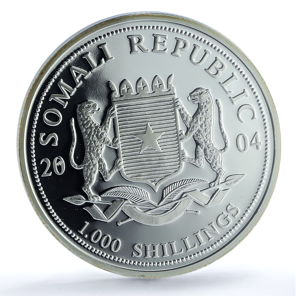 Somalia 1000 shillings Elephant KM-183 Wildlife PR 70 PCGS silver coin 2004