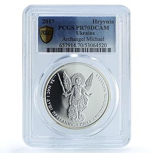 Ukraine 1 hryvnia Archangel Michael Archistratus PR 70 PCGS silver coin 2017